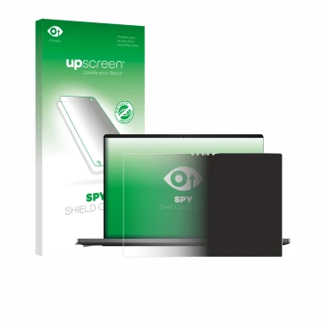 Face avant d’un emballage produit avec le logo de la marque upscreen. À côté, l’appareil Dell XPS 14 DA14260 est représenté av