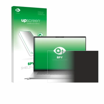 Face avant d’un emballage produit avec le logo de la marque upscreen. À côté, l’appareil Dell Inspiron 16 Plus 7630 est représ