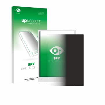 Face avant d’un emballage produit avec le logo de la marque upscreen. À côté, l’appareil Viwoods AiPaper Mini est représenté a