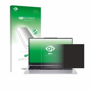 Face avant d’un emballage produit avec le logo de la marque upscreen. À côté, l’appareil Acer Aspire Lite 15 AL15-45 est repré