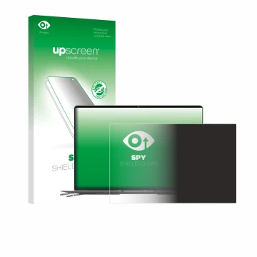 Face avant d’un emballage produit avec le logo de la marque upscreen. À côté, l’appareil Geekom GeekBook X14 Pro est représent