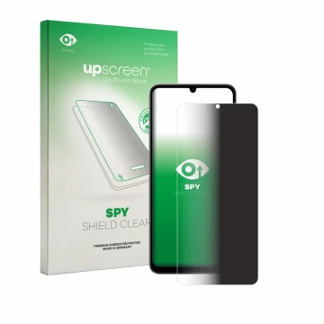 Face avant d’un emballage produit avec le logo de la marque upscreen. À côté, l’appareil Vivo Y11 2026 est représenté avec la 