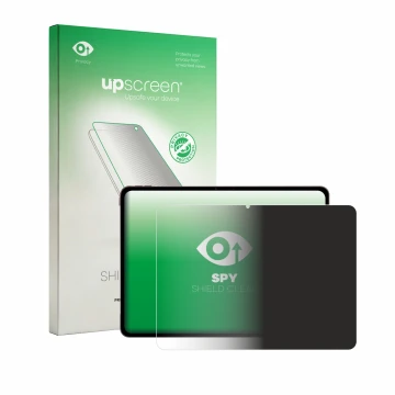 Face avant d’un emballage produit avec le logo de la marque upscreen. À côté, l’appareil OnePlus Pad 4 est représenté avec la 