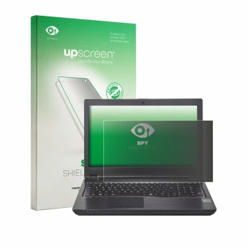 Face avant d’un emballage produit avec le logo de la marque upscreen. À côté, l’appareil Fujitsu Celsius H780 est représenté a
