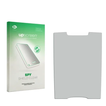 Face avant d’un emballage produit avec le logo de la marque upscreen. À côté se trouve la protection d’écran correspondante.