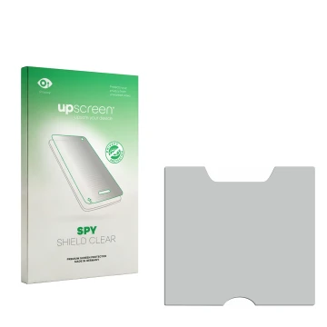 Face avant d’un emballage produit avec le logo de la marque upscreen. À côté se trouve la protection d’écran correspondante.