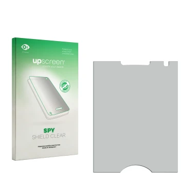 Face avant d’un emballage produit avec le logo de la marque upscreen. À côté se trouve la protection d’écran correspondante.