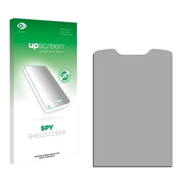 Face avant d’un emballage produit avec le logo de la marque upscreen. À côté se trouve la protection d’écran correspondante.