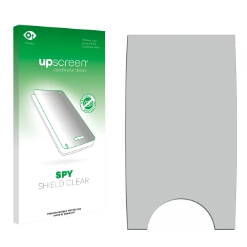 Face avant d’un emballage produit avec le logo de la marque upscreen. À côté se trouve la protection d’écran correspondante.