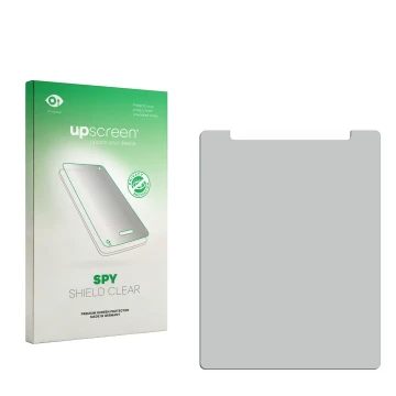 Face avant d’un emballage produit avec le logo de la marque upscreen. À côté se trouve la protection d’écran correspondante.