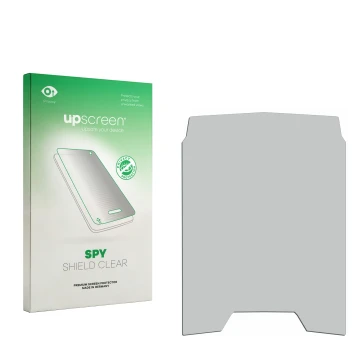 Face avant d’un emballage produit avec le logo de la marque upscreen. À côté se trouve la protection d’écran correspondante.