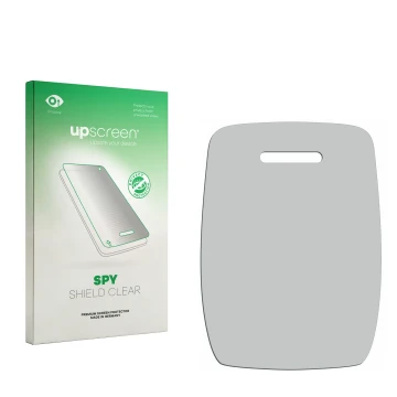 Face avant d’un emballage produit avec le logo de la marque upscreen. À côté se trouve la protection d’écran correspondante.