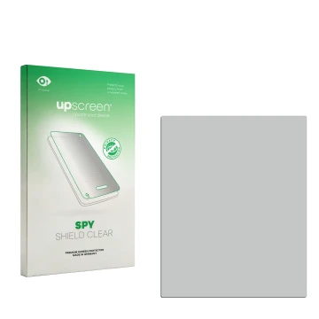 Face avant d’un emballage produit avec le logo de la marque upscreen. À côté se trouve la protection d’écran correspondante.