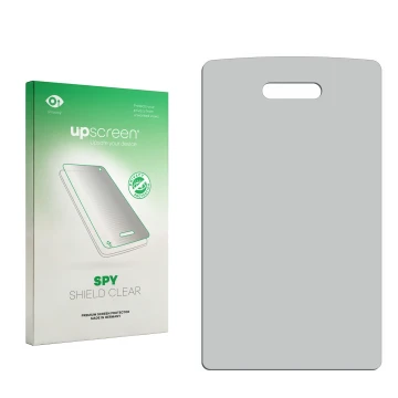 Face avant d’un emballage produit avec le logo de la marque upscreen. À côté se trouve la protection d’écran correspondante.