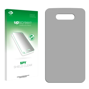 Face avant d’un emballage produit avec le logo de la marque upscreen. À côté se trouve la protection d’écran correspondante.