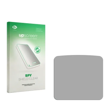 Face avant d’un emballage produit avec le logo de la marque upscreen. À côté se trouve la protection d’écran correspondante.