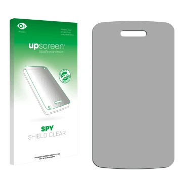 Face avant d’un emballage produit avec le logo de la marque upscreen. À côté se trouve la protection d’écran correspondante.