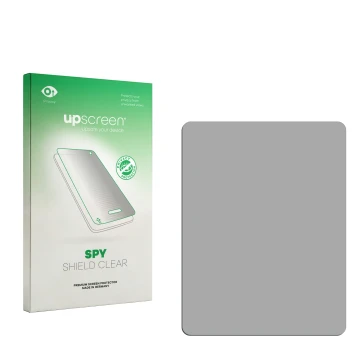 Face avant d’un emballage produit avec le logo de la marque upscreen. À côté se trouve la protection d’écran correspondante.