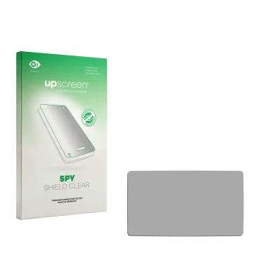 Face avant d’un emballage produit avec le logo de la marque upscreen. À côté se trouve la protection d’écran correspondante.