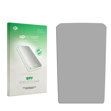 Face avant d’un emballage produit avec le logo de la marque upscreen. À côté se trouve la protection d’écran correspondante.