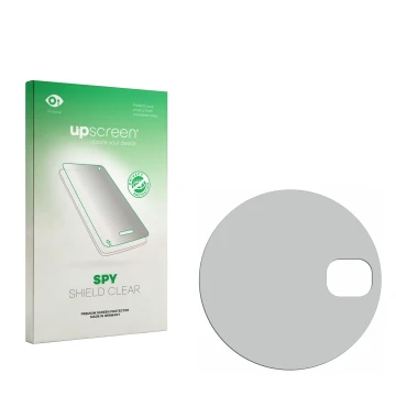 Face avant d’un emballage produit avec le logo de la marque upscreen. À côté se trouve la protection d’écran correspondante.