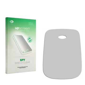 Face avant d’un emballage produit avec le logo de la marque upscreen. À côté se trouve la protection d’écran correspondante.