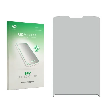 Face avant d’un emballage produit avec le logo de la marque upscreen. À côté se trouve la protection d’écran correspondante.