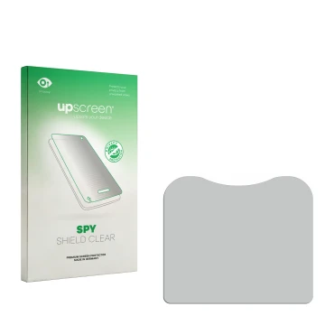 Face avant d’un emballage produit avec le logo de la marque upscreen. À côté se trouve la protection d’écran correspondante.