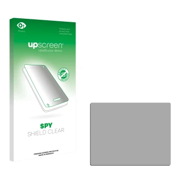 Face avant d’un emballage produit avec le logo de la marque upscreen. À côté se trouve la protection d’écran correspondante.