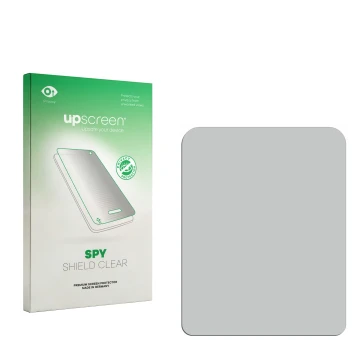 Face avant d’un emballage produit avec le logo de la marque upscreen. À côté se trouve la protection d’écran correspondante.