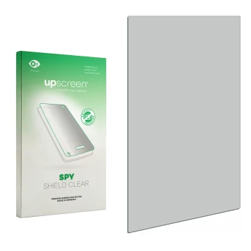 Face avant d’un emballage produit avec le logo de la marque upscreen. À côté se trouve la protection d’écran correspondante.
