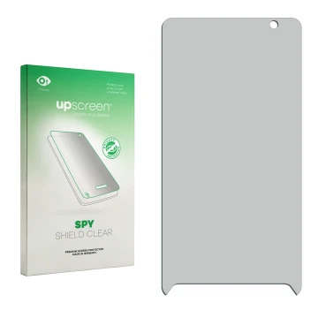 Face avant d’un emballage produit avec le logo de la marque upscreen. À côté se trouve la protection d’écran correspondante.