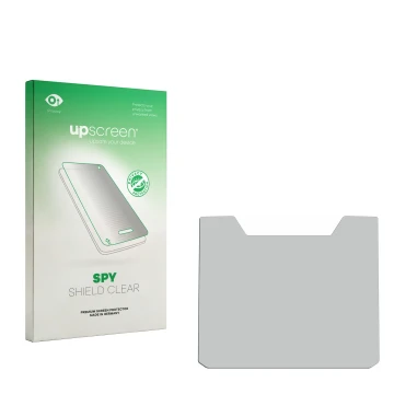 Face avant d’un emballage produit avec le logo de la marque upscreen. À côté se trouve la protection d’écran correspondante.