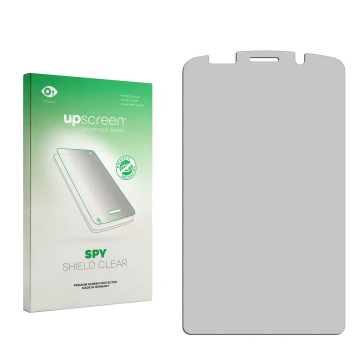 Face avant d’un emballage produit avec le logo de la marque upscreen. À côté se trouve la protection d’écran correspondante.