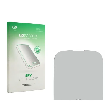 Face avant d’un emballage produit avec le logo de la marque upscreen. À côté se trouve la protection d’écran correspondante.