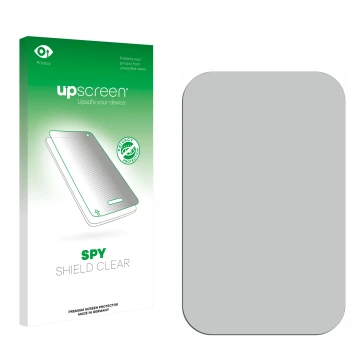 Face avant d’un emballage produit avec le logo de la marque upscreen. À côté se trouve la protection d’écran correspondante.