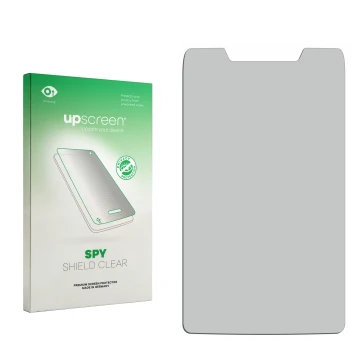 Face avant d’un emballage produit avec le logo de la marque upscreen. À côté se trouve la protection d’écran correspondante.