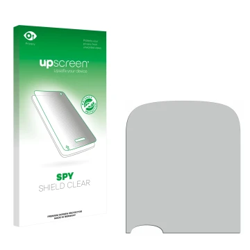 Face avant d’un emballage produit avec le logo de la marque upscreen. À côté se trouve la protection d’écran correspondante.