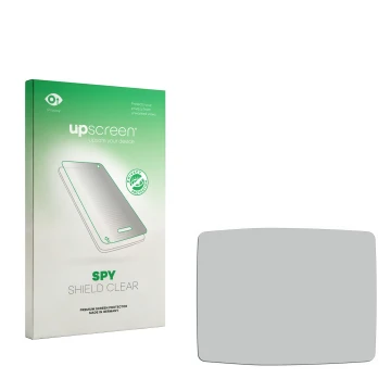 Face avant d’un emballage produit avec le logo de la marque upscreen. À côté se trouve la protection d’écran correspondante.
