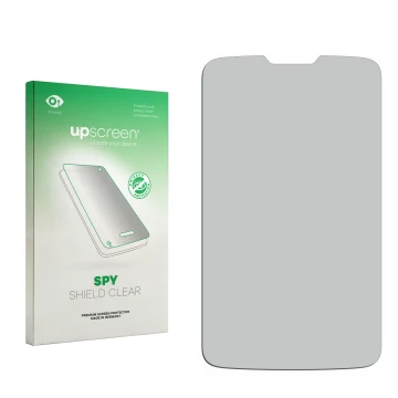 Face avant d’un emballage produit avec le logo de la marque upscreen. À côté se trouve la protection d’écran correspondante.