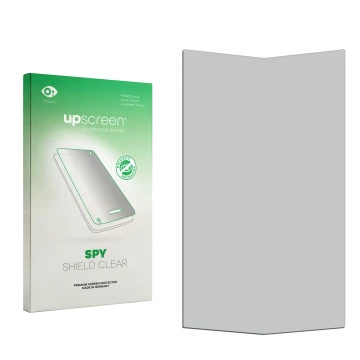 Face avant d’un emballage produit avec le logo de la marque upscreen. À côté se trouve la protection d’écran correspondante.
