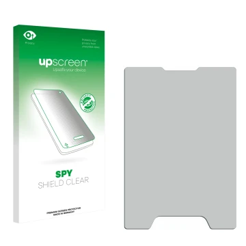 Face avant d’un emballage produit avec le logo de la marque upscreen. À côté se trouve la protection d’écran correspondante.