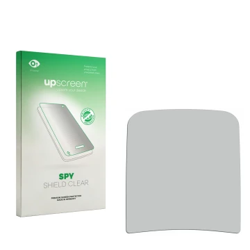 Face avant d’un emballage produit avec le logo de la marque upscreen. À côté se trouve la protection d’écran correspondante.