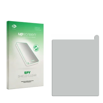 Face avant d’un emballage produit avec le logo de la marque upscreen. À côté se trouve la protection d’écran correspondante.