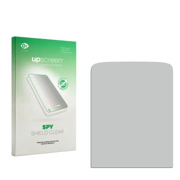 Face avant d’un emballage produit avec le logo de la marque upscreen. À côté se trouve la protection d’écran correspondante.