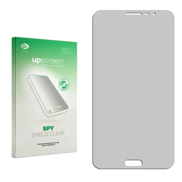 Face avant d’un emballage produit avec le logo de la marque upscreen. À côté se trouve la protection d’écran correspondante.
