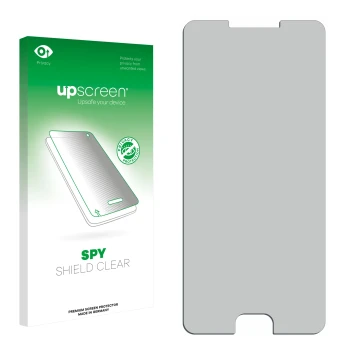 Face avant d’un emballage produit avec le logo de la marque upscreen. À côté se trouve la protection d’écran correspondante.