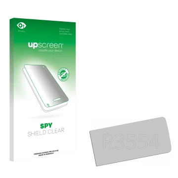 Face avant d’un emballage produit avec le logo de la marque upscreen. À côté se trouve la protection d’écran correspondante.