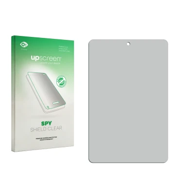 Face avant d’un emballage produit avec le logo de la marque upscreen. À côté se trouve la protection d’écran correspondante.