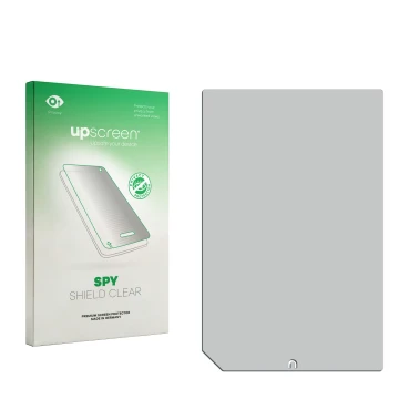Face avant d’un emballage produit avec le logo de la marque upscreen. À côté se trouve la protection d’écran correspondante.